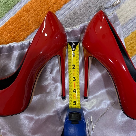 GIUSEPPE ZANOTTI Red Patent Peep Toe Heels Pumps 38 I56067 - Picture 16 of 16